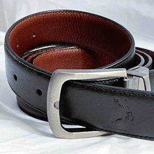 Genuine Leather Brown Black Belt